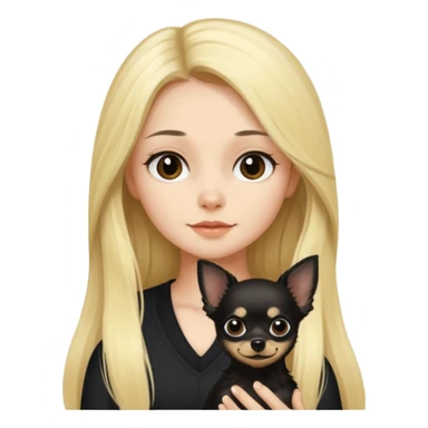 Chico pelo largo rubio chica pelo largo negro y chihuahua negro  sticker