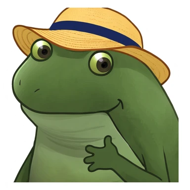 bufo the frog at a picnic, happy and relaxed sticker