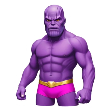 Thanos from Marvel in a bright pink swimsuit  sticker