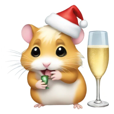 hamster christmas with champagne sticker