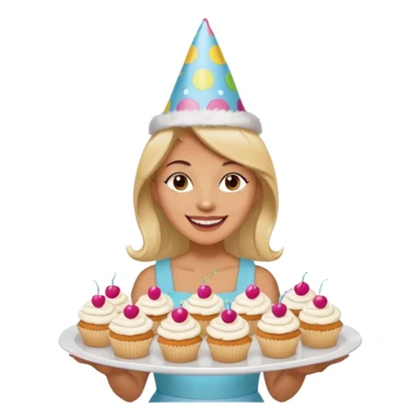 
Woman holding tray of cupcakes

 sticker