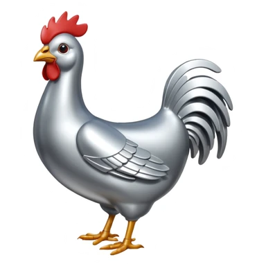 silver metal  chicken sticker