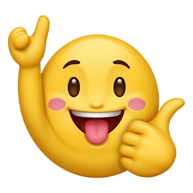 emoji with tounge out and hand to the side sticker