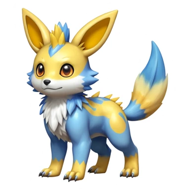 Cute Shiny Agumon-Umbreon-Renamon-Fakémon-hybrid-creature (full body)  sticker