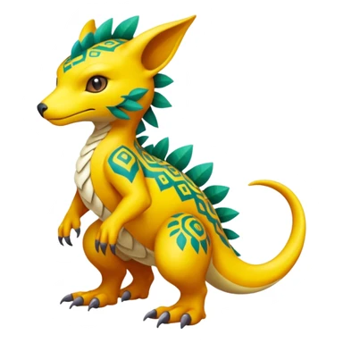 colorful lush exotic patterned beautiful elegant pretty realistic Fakémon-Digimon-Fionbri-Trico-creature (full body) sticker