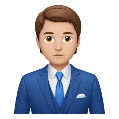 white man with brown hair in blue elegant suit sticker