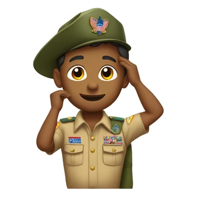 Boy Scout saluting sticker