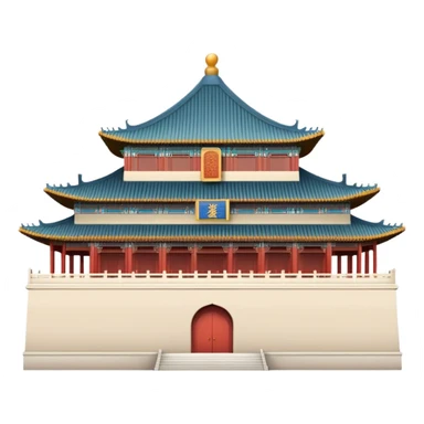 Imperial Chinese palace building, subtle colors, default emoji style sticker
