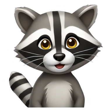 Cute raccoon sticker