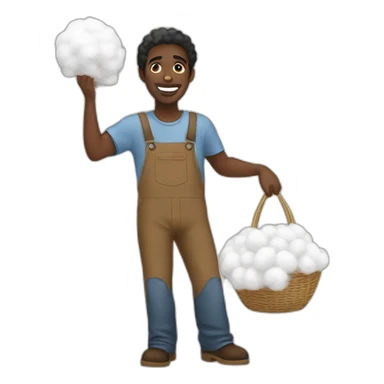 black man picking up cotton sticker
