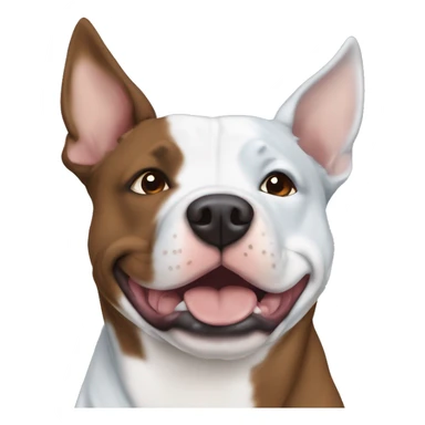 White and brown pit bull blue heeler  sticker