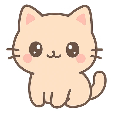 simple and cute kot, neutral pose sticker