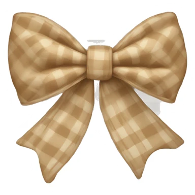 beige plaid bow sticker