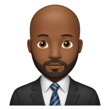 bald black men with tie with bearded sticker