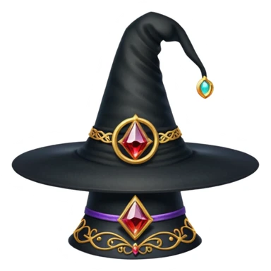 Glitter Black Hat of Witch Copas Symbol of Card sticker