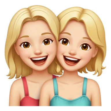 Two girls being silly  sticker