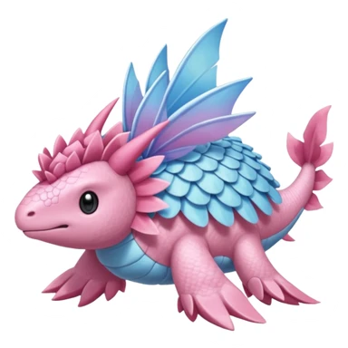 Finned scaly furry maned frill-maned Diancie-Palkia-Amaura-Aurorus-Salamence-aesthetic-fusion sticker