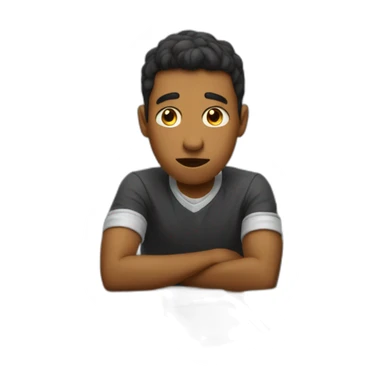 the student is upset at the desk sticker