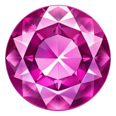 round cut pink sapphire gemstone with holographic iridescent shine sticker