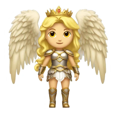 Blond Valkyrie full body with crown with wings sticker