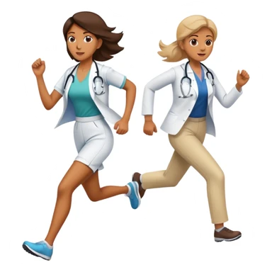 Woman Running from doctor sticker