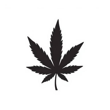 cannabis leaf, hand drawn doodle sticker