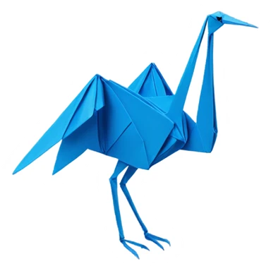blue origami crane sticker