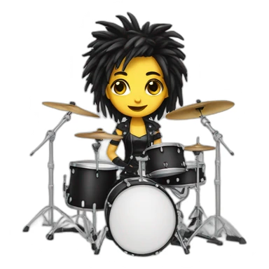 cute punk girl drummer sticker