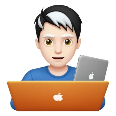 Crazy guy on laptop sticker