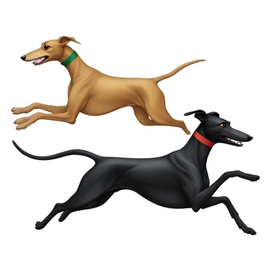 Black greyhound chasing duck sticker