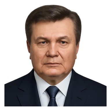 Make the face much more realistic and closely resemble Viktor Yanukovych, while keeping the iPhone emoji style, with no background. Preserve the distinctive features and colors of the iPhone emoji style but enhance realism and likeness to Viktor Yanukovych. sticker