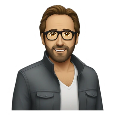 nicolas cage-glasses-beard sticker