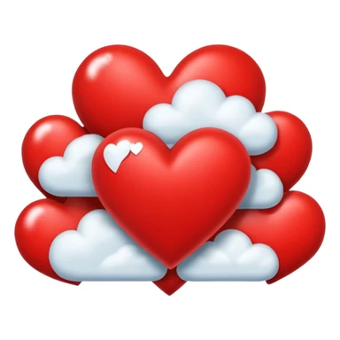 Corazón con 3 nubes alrededor  sticker