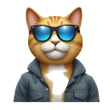 Cool cat relaxing wearing sunglasses sticker
