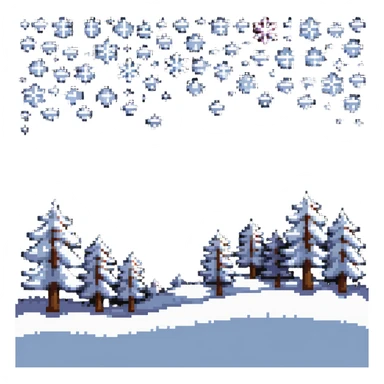 Winter scene with snowflakes falling sticker