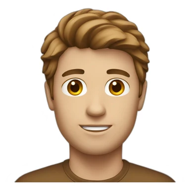 Generic white male with brown hair sticker