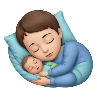 Sleeping baby, brown short hair sticker