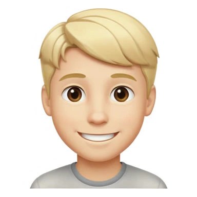 smiling boy with blonde hair sticker