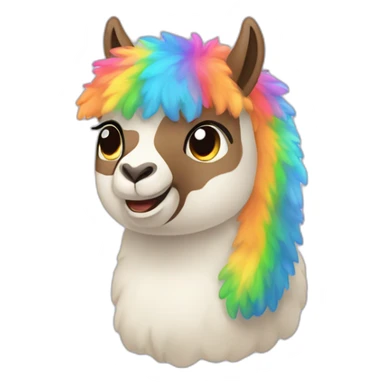 Alpaka with rainbow fur sticker