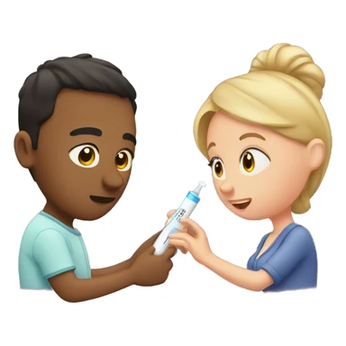 couple looking at pregnancy test sticker