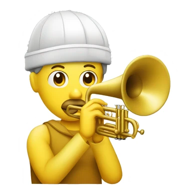 yello face trumpeter sticker