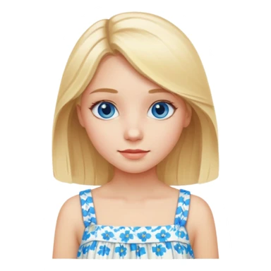 blonde hair blue eyes girl summer sticker