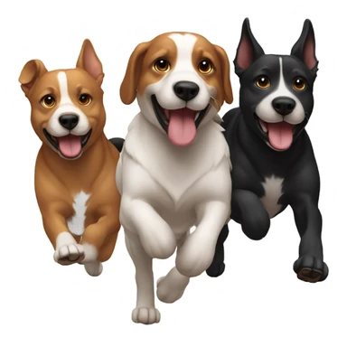 3 dogs  running together sticker