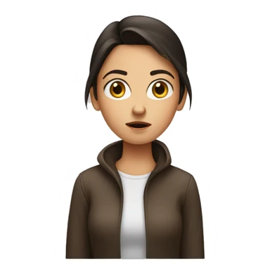 Brunette girl, looking confused sticker