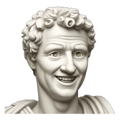 Caesar Augustus Statue laughs sticker