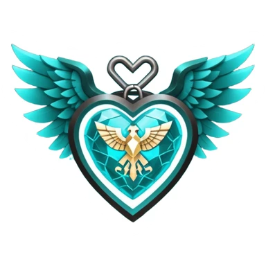 Dark Cyan Six Winged heart with minecraft warden soul sticker