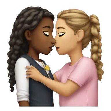 girl kissing girl sticker