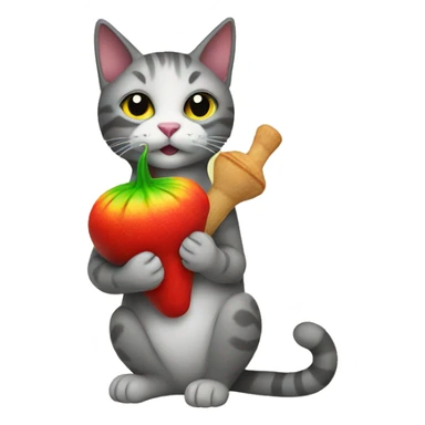 Cat holding chamoy sticker