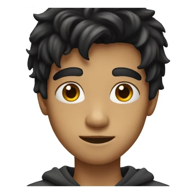 Long black hair boy sticker