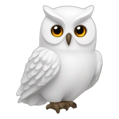 White owl brown stripes amber eyes sticker